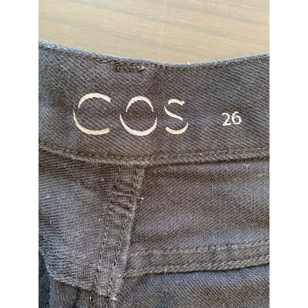 COS Black Jeans Women's 26 Wide Crop‎ 3/4 High Rise Straight Minimal Capsule - Image 5