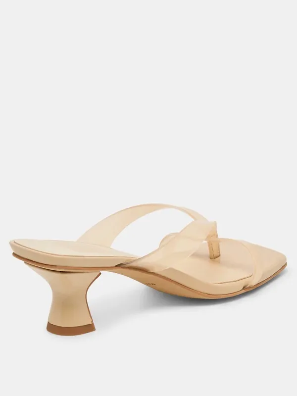 Dolce Vita Brevel Nude Vinyl Praline Jelly PVC Clear Strap Slide Sandal Heels - Image 3