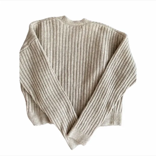 ✨ sand skinny rib cropped cardigan✨ - Image 7