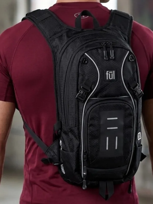 FUL Unisex Multi Sport Hydration Cargo Black With Hydration bladder plastic bag - Image 3