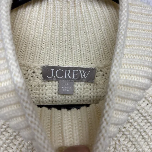 Womens Size XS J Crew Cream Rolled Neck Sweater EUC - Image 2