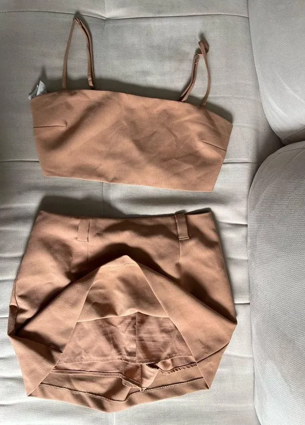 Abercrombie Tan Matching Set (Crop Top and Skirt) NWOT - Image 2