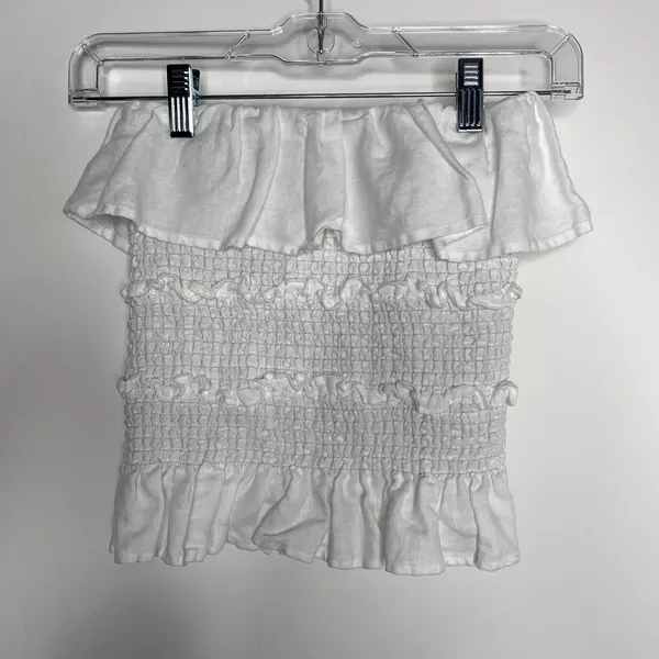 Reformation Millet Tube Top White Womens Small Linen - Image 2