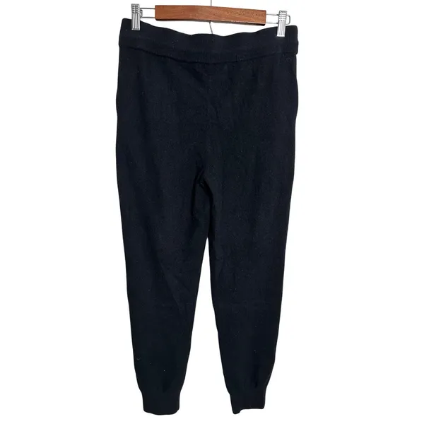 Quince 100% Mongolian Cashmere Sweatpants Jogger Black Womans S Knit Lounge - Image 2