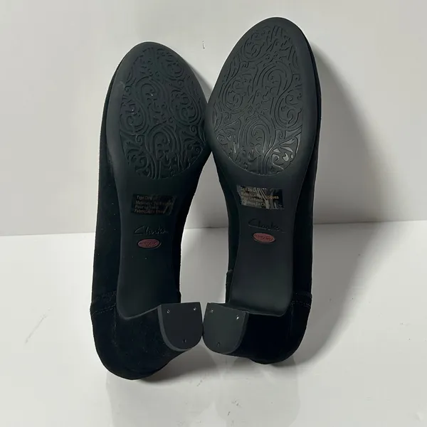 Clarks Artisan Tamryn Cider Black Suede Block Heel Pumps Womens 8.5‎ M - Image 6