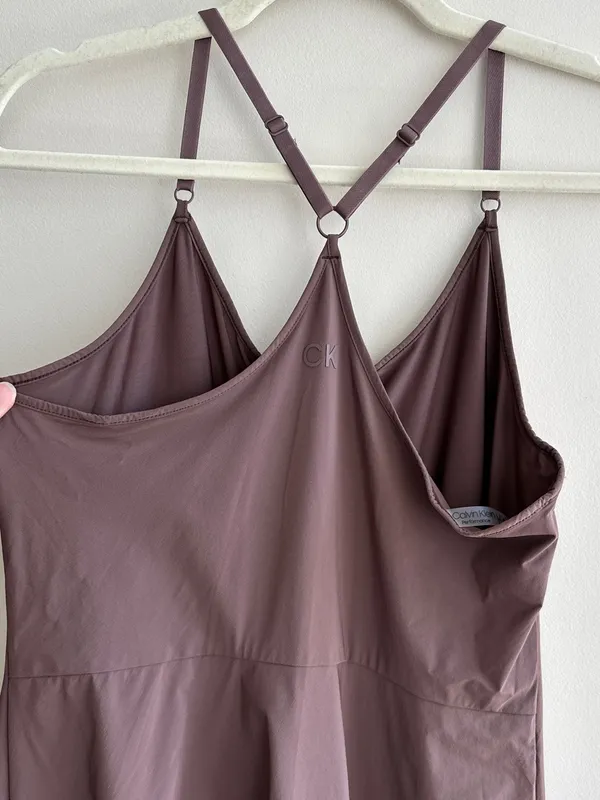 Calvin Klein Performance Dress with Built-In Bike Shorts, Mauve, Size Medium - Image 13