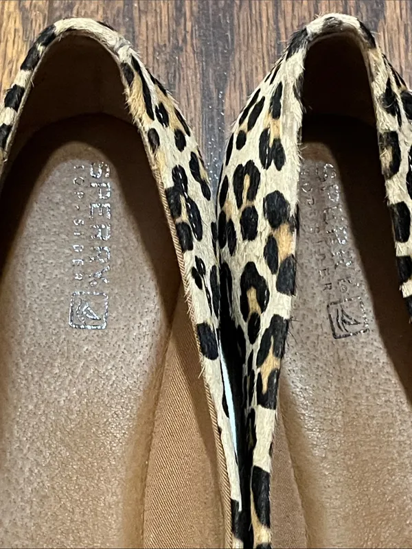 Sperry Leopard Print Flats with Gold Accent - Image 11
