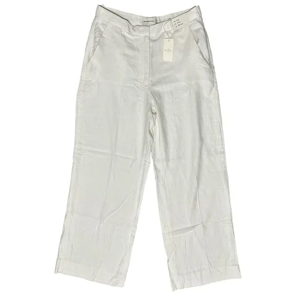 Abercrombie & Fitch NWT 28 White Wide Leg High Rise Linen Sloane Trousers Pants - Image 5