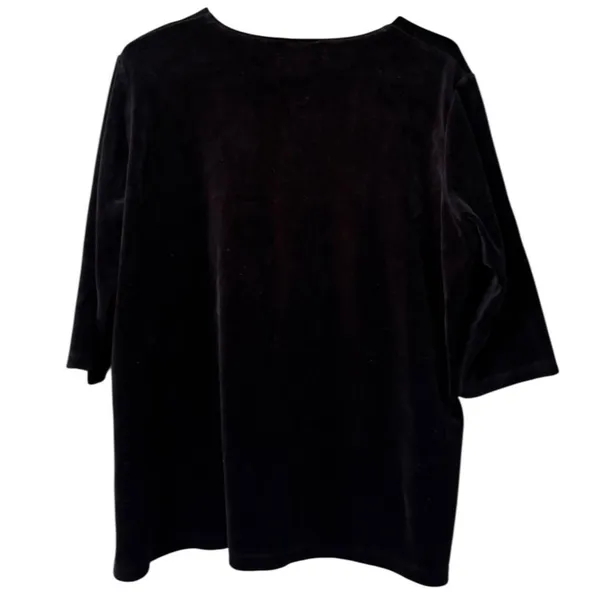 Morning Sun‎ Velour Sweater Size XL Floral Birds 3/4 Sleeve USA Made Vintage - Image 2