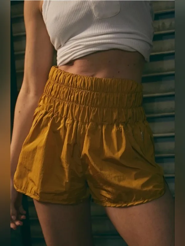 FP Movement The Way Home Shorts Honey Mallow Gold Bronze 2" Size L - Image 4