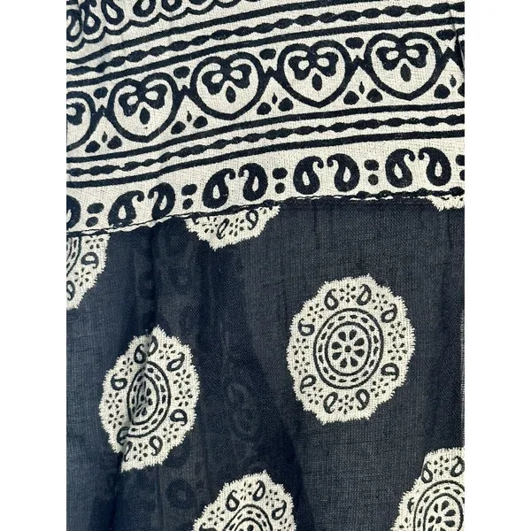 Free People Intimately Bodysuit Womens XS Black Printed Tassel OB1469393 Boho - Image 9