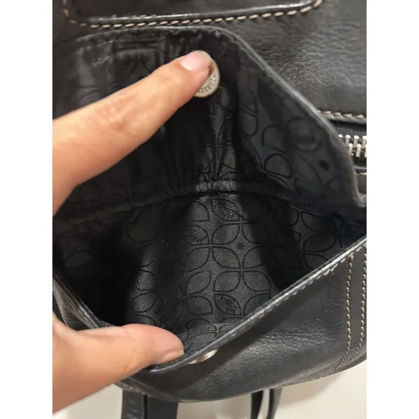 Fossil Long Live Vintage Black Leather Small Backpack City Pockets Preppy Travel - Image 6