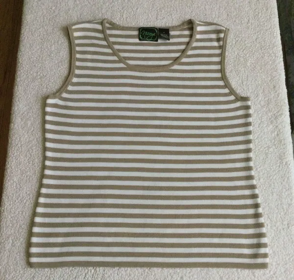 Nicaya Sleeveless Sweater Tank Tan & White - Sz Medium - Image 3