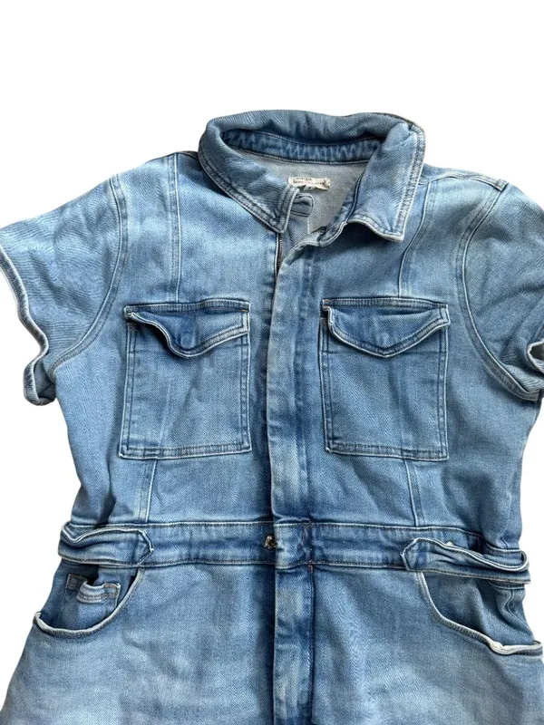GOOD AMERICAN Denim Stretch Romper Size 2XL - Image 4