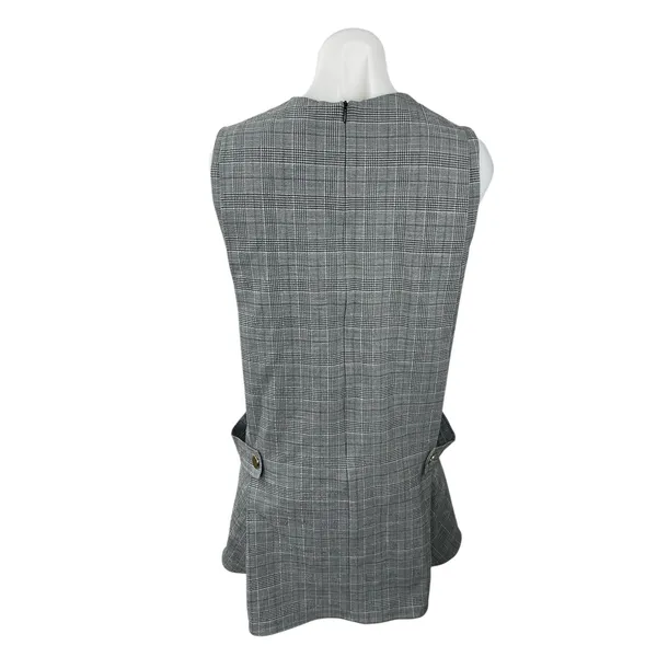 Zara Women's Gray Plaid Check Sleeveless Mini Skater Tank Flare Shift Dress M - Image 3