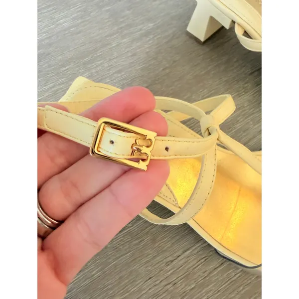 Tory Burch Lucite T-Heel Sandal Womens Pale Yellow Size 8M - Image 8