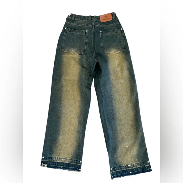 Aelfric Eden Faded Denim Stud Jeans, Size 27 NWT - Image 2
