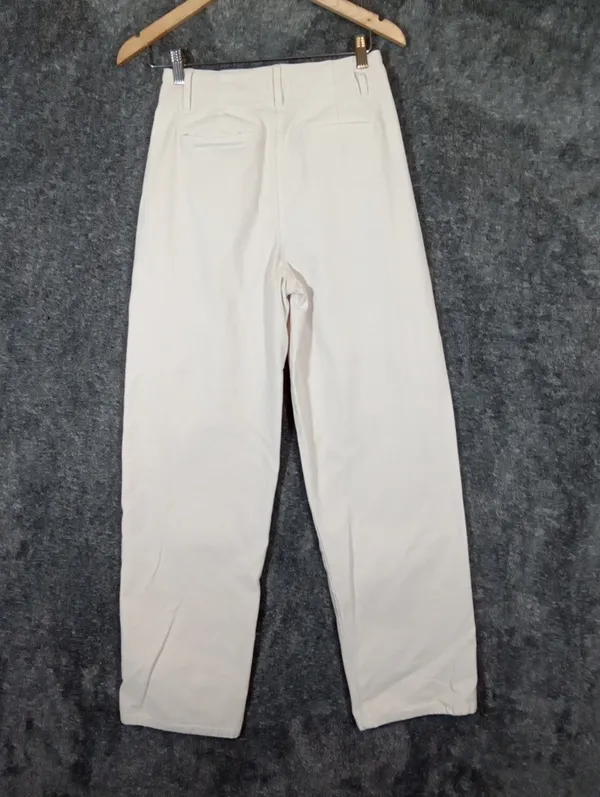 Wilfred Aritzia Ascendant Pant High Waisted cotton Utility Cream Wide Leg Sz4 - Image 8