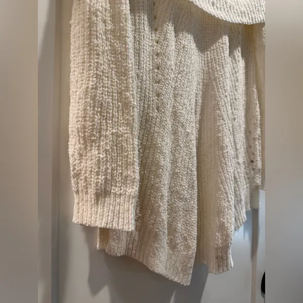 Anthropologie‎ Moth Lucerne Off-the-Shoulder Sweater Cream White Size M - Image 6