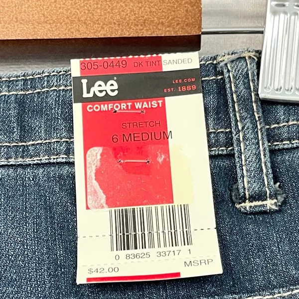 Lee Womens Jeans Size 6 Medium Straight Leg Y2K Preppy Minimalist Dark Academia - Image 8