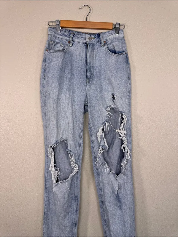 Pacsun Blue 90s Boyfriend Heavily Distressed Jeans Womens 27 Casual Denim - Image 12