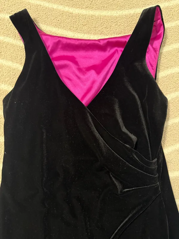 Black Velvet Semi-Formal Dress - Image 3