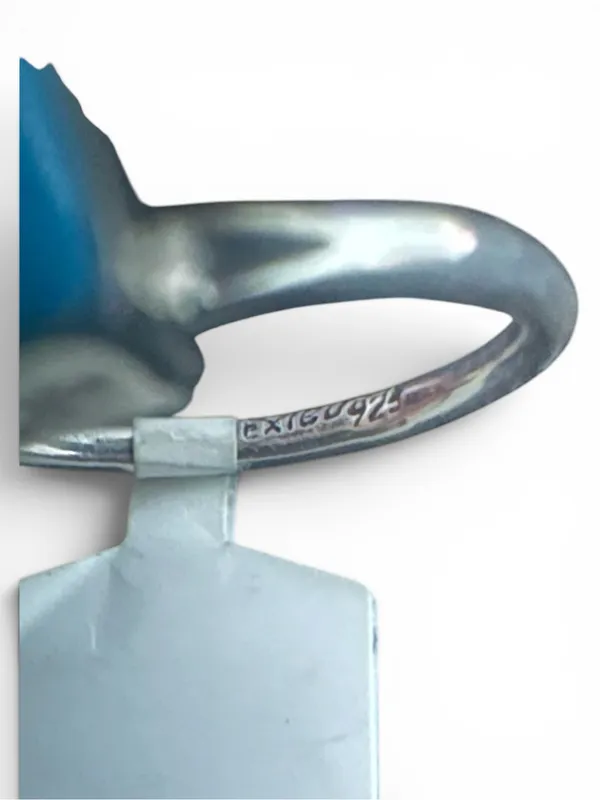 Sterling Silver Turquoise Double Stone Ring - Image 3