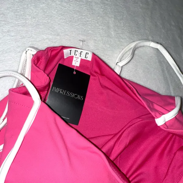 NWT Impressions Boutique Pink ALO Streamline Athletic TCEC Romper Dress size Small - Image 7