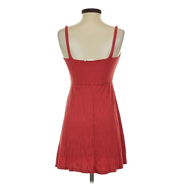 All In Favor Cardinal Red Ribbed Knit Tank Fit Flare Dress Sz LARGE - Image 4