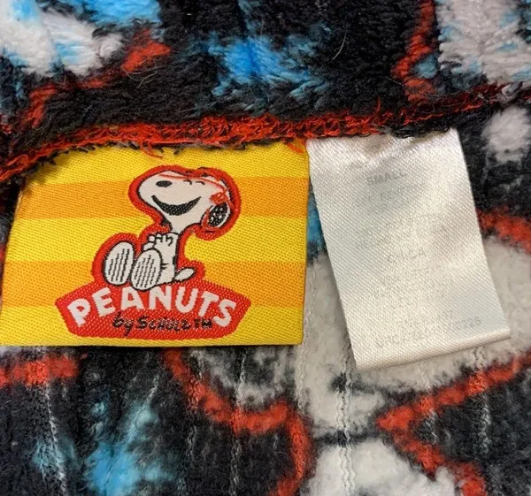 Peanuts Snoopy Fleece Black Pajama Pants Size S - Image 3