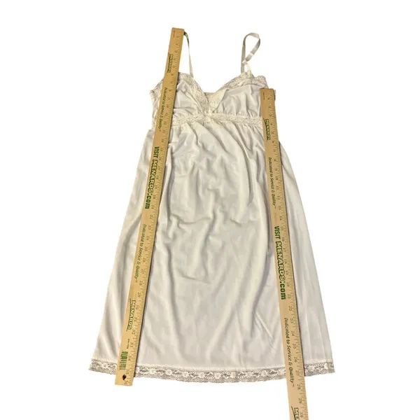 Vintage Mary Jane Full Slip Cream Nylon Lingerie 32 Used - Image 10