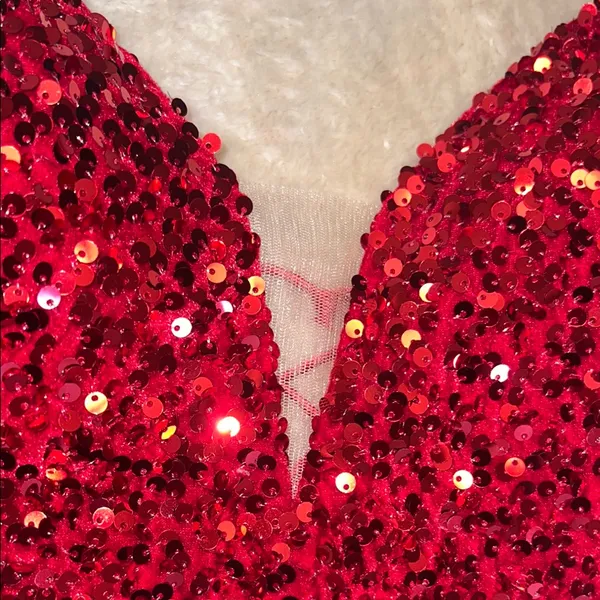 NOX Anabel Red Sequin Strapless Bodycon‎ Mini Dress Size 8 - Image 10
