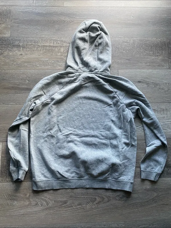 Nike Air Force Falcons Hooded Sweatshirt Womens Sz Large Grey with Blue Logo - Image 2