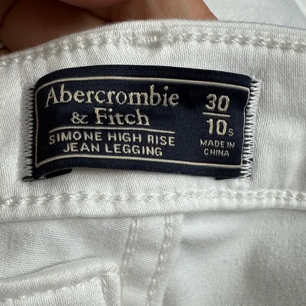 Abercrombie‎ & Fitch Simone High Rise Jean Legging White Skinny 30 10S New Tags - Image 2