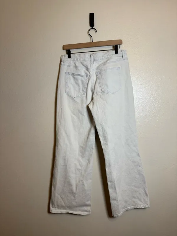 Loft Mid Rise Wide Leg Jeans in‎ Washed Pink - Image 4