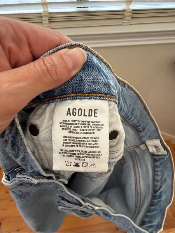 Agolde Light Wash Button-Fly Denim Jeans - Image 6