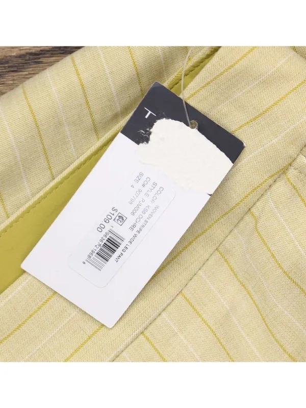 NWT Tahari ASL Womens Woven Stripe Pants Trousers PJM006-TK Ochre Brown Multi 4 - Image 8