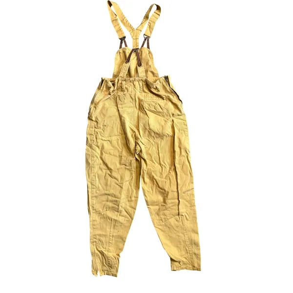 Vintage 80s 90s Esprit Sport Mustard Yellow Overalls Suspender Pants Zip Ankle M - Image 4