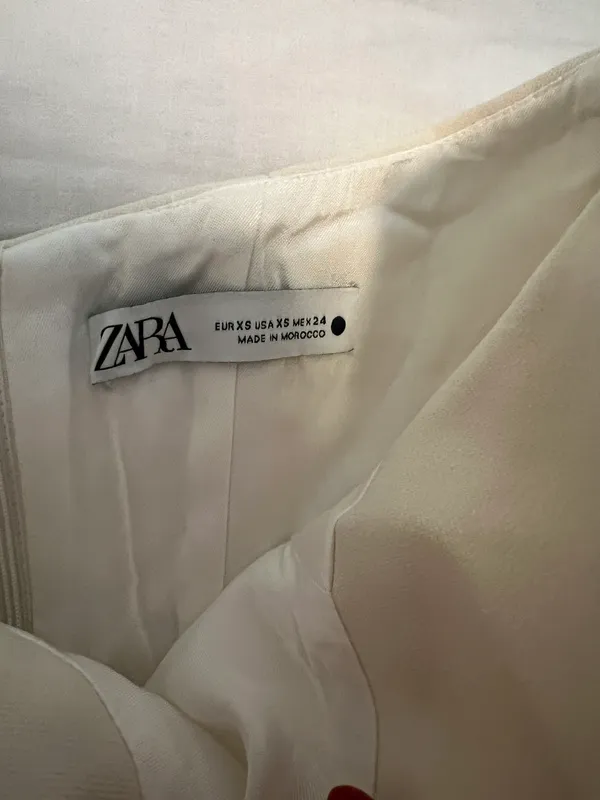 ZARA Cream Strapless Bustier Top - Image 3