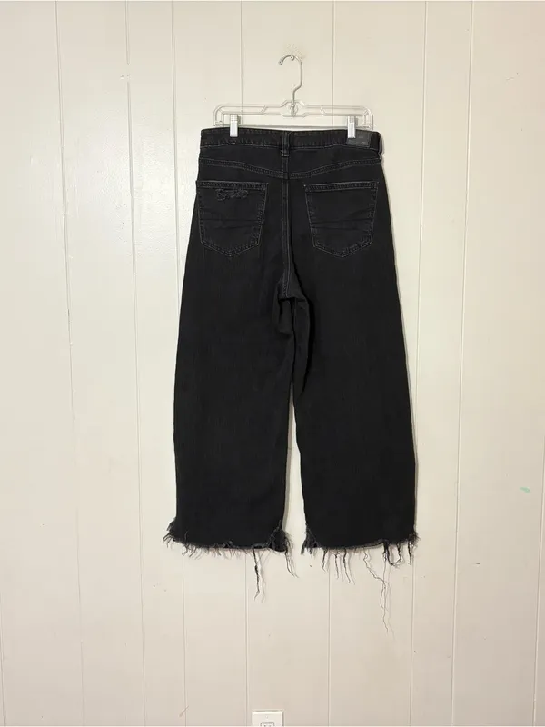 American Eagle Super High Rise Baggy Wide Leg Jeans Black Size 10 - Image 9