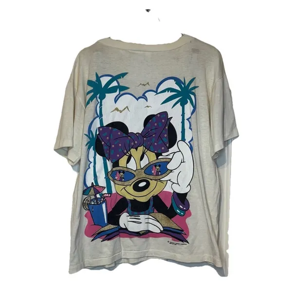 Walt Disney Women's Top Vintage Minnie Mouse‎ Print Boxy Fit Short Sleeve Small - Image 8