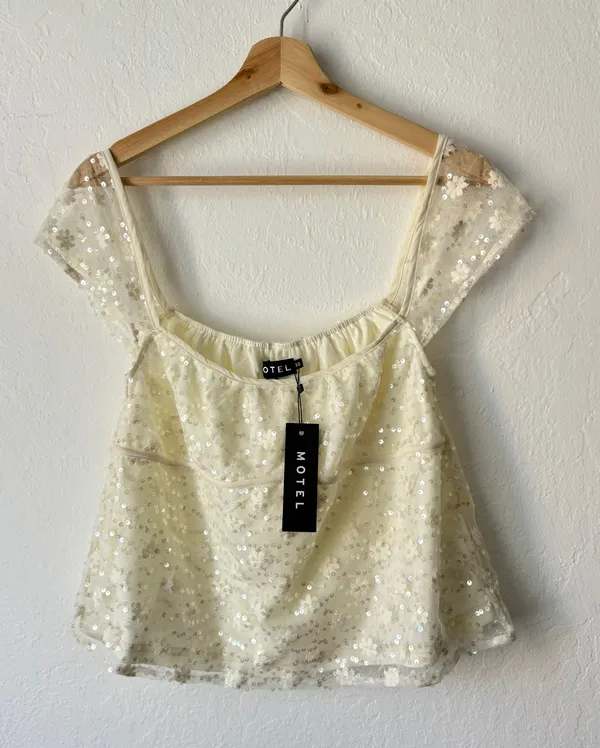 Motel Sparkly Babydoll Top - Image 2