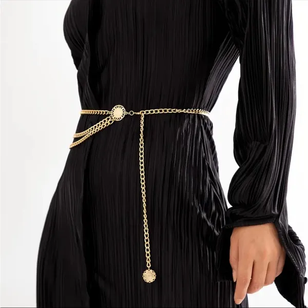Golden Plated Tassel Belt Chain Elegant‎ Alloy Accessory Versatile Style - Image 12