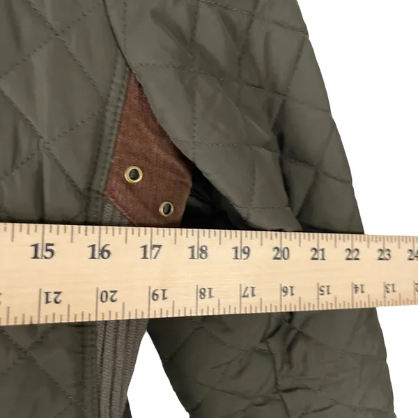 Johnston & Murphy Women's Size Large Army Green Quilted Belted‎ Coat - Image 10