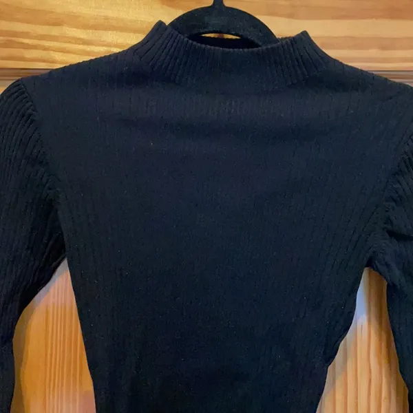 H&M black knit mock neck sweater S - Image 2