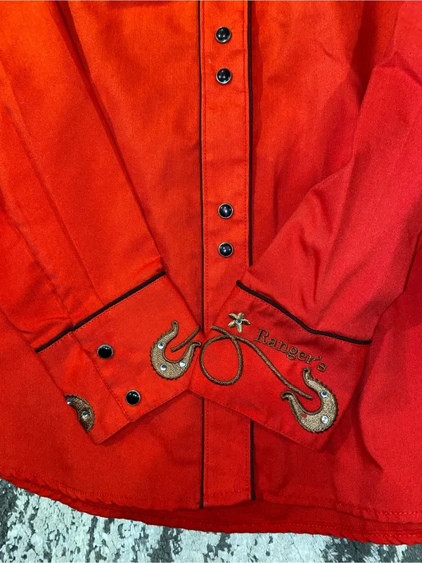 Rangers original women’s western top red size large - Image 2