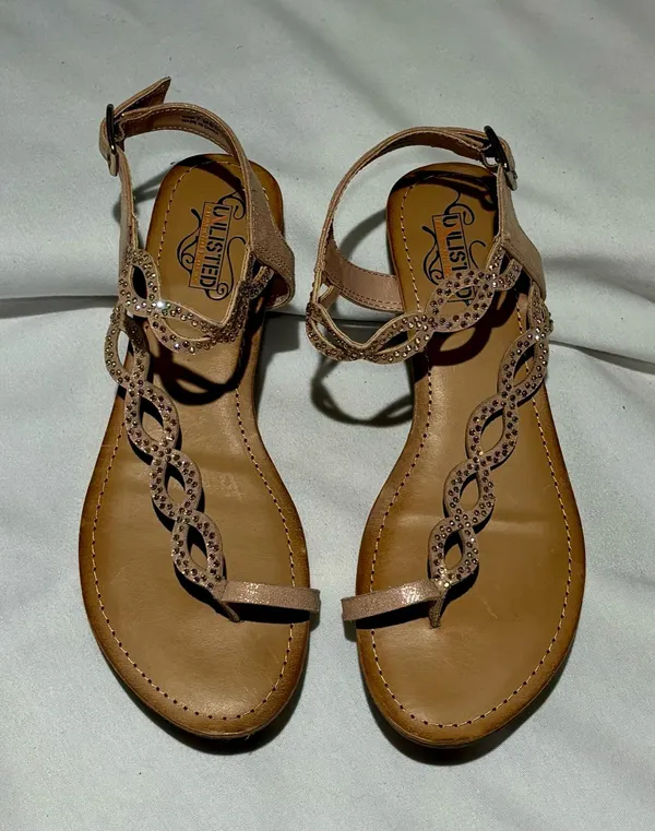 Unlisted by Kenneth Cole Embellished Wedge Sandals Size 7 - Image 2