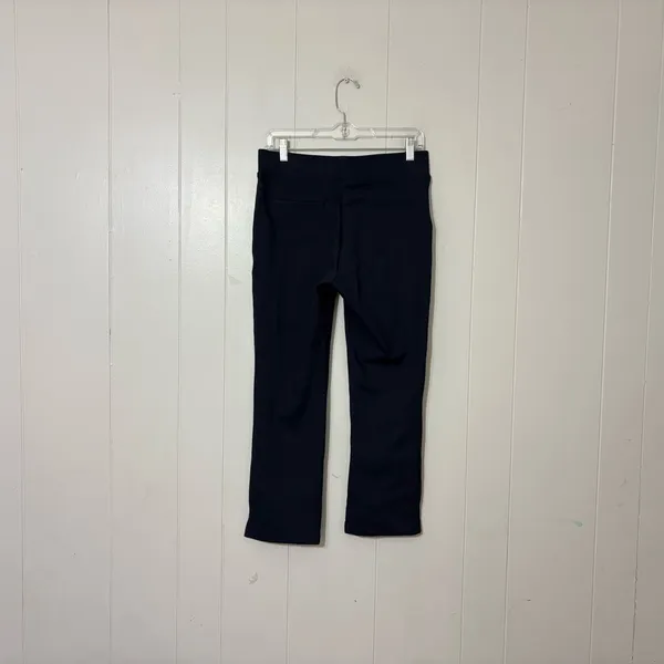 Quince Ultra Stretch Ponte Kick Flare Pants Navy Blue Pull On Work Pant Size M - Image 7