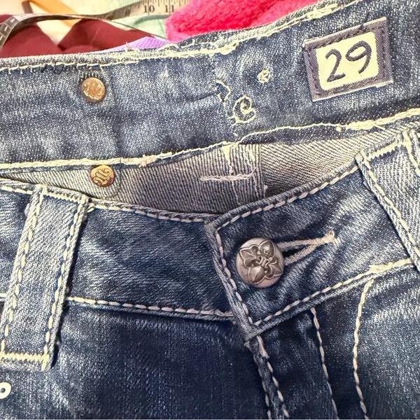 Miss Me REWORKED/ALTERED Y2K Bootcut Jeans Fits Size 27 McBling Grunge - Image 4