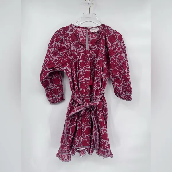 Cleobella Kaz Mini Dress Floral Print Statement Sleeves 100% Cotton Size‎ Xs - Image 3